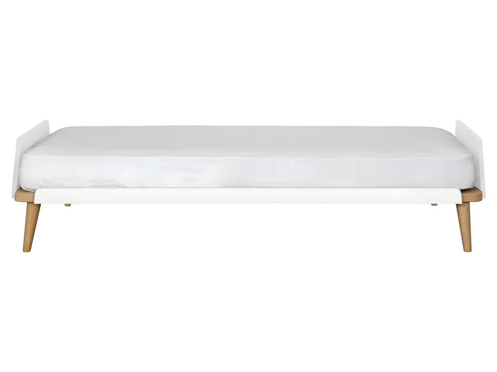 Pack lit avec matelas 90x190 cm bois massif blanc et bois Maisonpuretop 98582TIFR