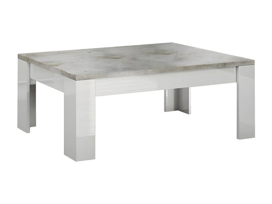 Maisonpuretop - Table Basse Rectangulaire Laqué Blanc et Gris Béton 66218FQRH
