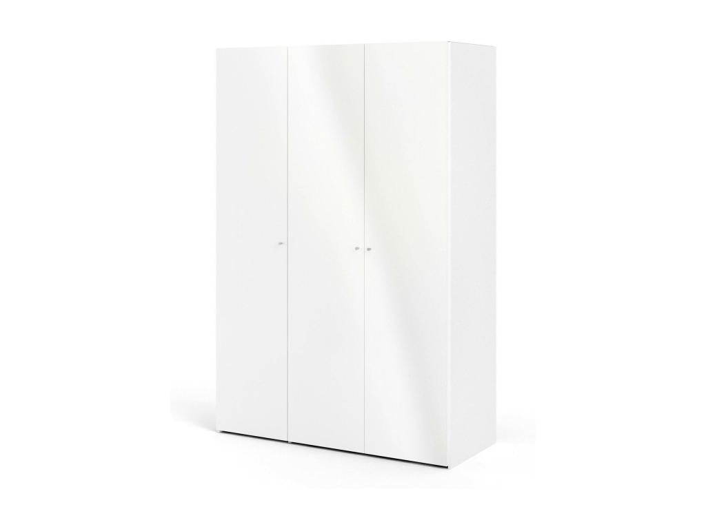 Garde-robe 3 portes Maisonpuretop Meubles de chambre Penderie de plain-pied Placard à vêtements 147x60 h219 cm Blanc 27570ABAJ