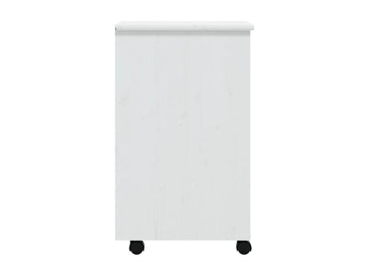 Armoire roulante avec tiroirs Maisonpuretop blanc bois de pin solide 63423SRGG