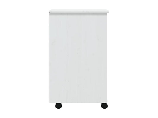 Armoire roulante avec tiroirs Maisonpuretop blanc bois de pin solide 63423SRGG