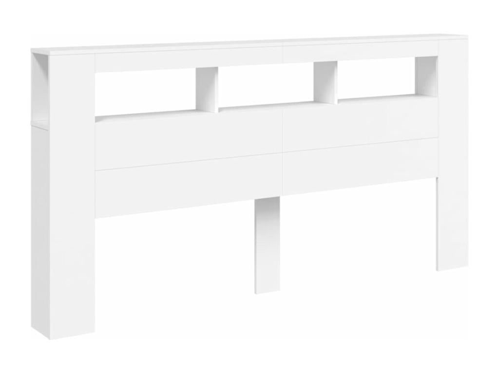 Tête de lit à LED blanc 200x18,5x103,5 cm bois d'ingénierie 83286TNIP