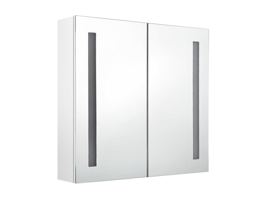 Armoire de salle de bain à miroir LED Blanc brillant 62x14x60 02956YDGR