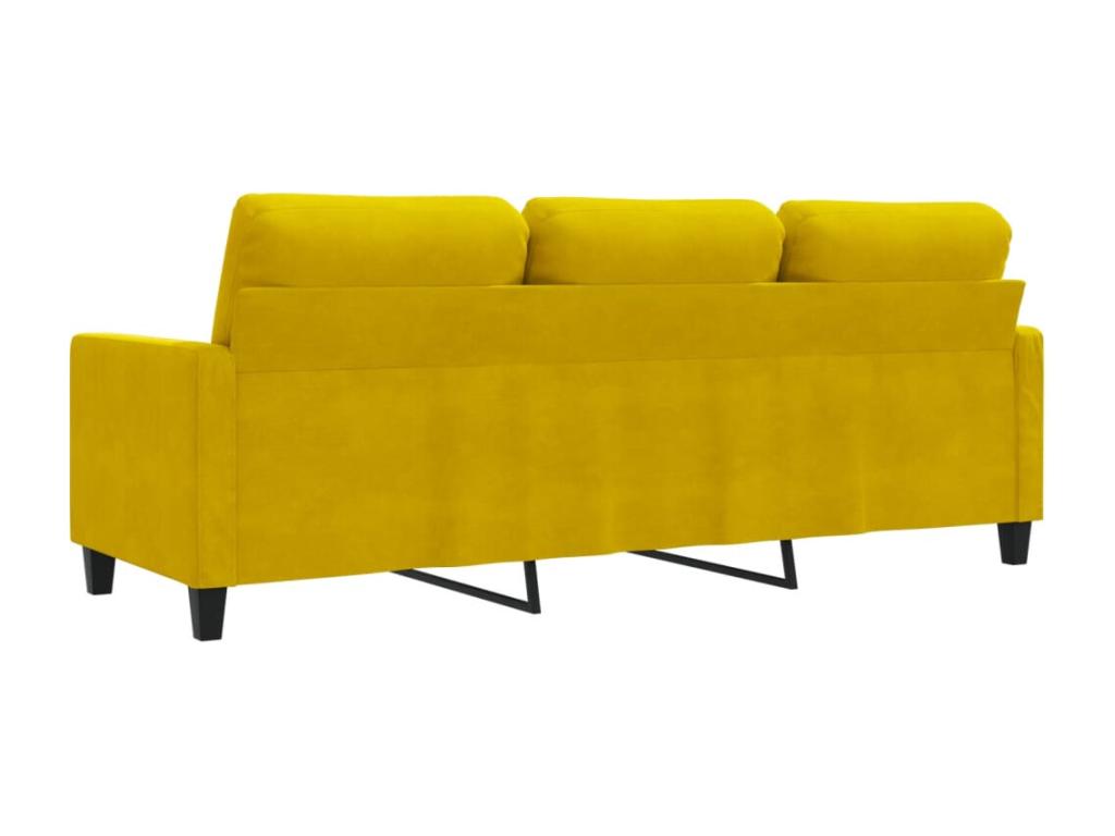Canapé à 3 places Jaune 180 cm Velours 04933QQUB