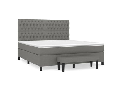 Sommier à Maisonpuretop de lit avec matelas Gris foncé 180x200 Tissu 24368XCXS
