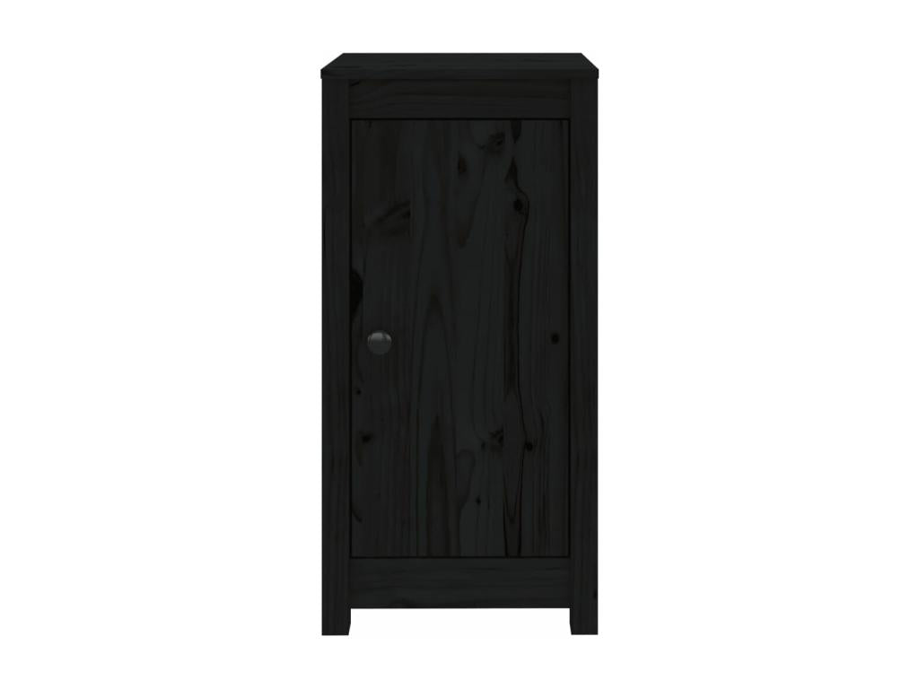 Buffets 2 pcs noir 39x35x80 cm bois massif de pin 67922JIAX