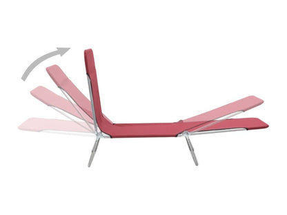 Chaises longues pliables lot de 2 Acier et tissu Rouge 04594UIJX