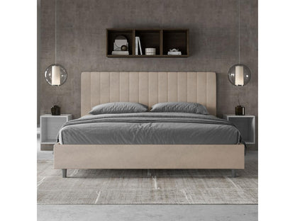 Lit Maisonpuretop taille coffre rembourré 180x200 microfibre sable Maisonpuretop 51242QYTI