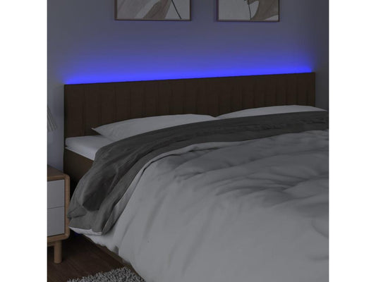 Tête de lit à LED Marron Foncé 160x5x78/88 cm Tissu 26876GRLF