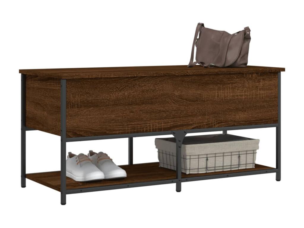 Banc de rangement chêne marron 100x42.5x47 bois d'ingénierie 62726MFXU