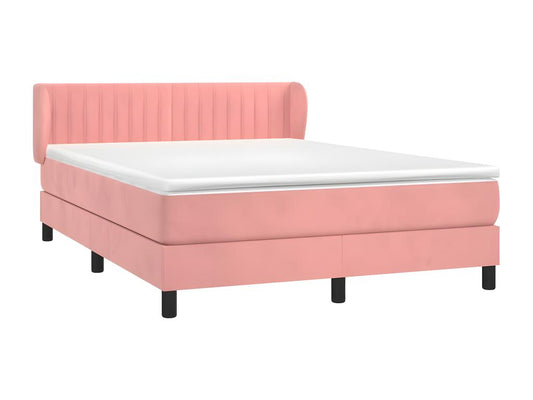 Lit à sommier tapissier avec matelas Rose 140x190 cm Velours 47183TOHK