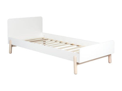 Pack lit avec matelas 90x190 cm bois massif blanc Maisonpuretop 10816OGBQ