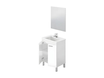 Meuble sous vasque 60 cm vasque miroir Blanc - Maisonpuretop 11523ROMU