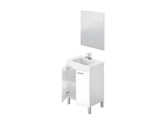 Meuble sous vasque 60 cm vasque miroir Blanc - Maisonpuretop 11523ROMU