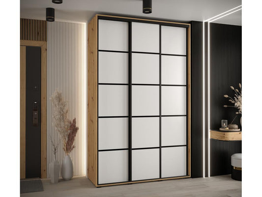 ARMOIRE Artvivrestore 4 À PORTES COULISSANTES 235.2/160/45 3 portes Artvivrestore/Blanc/Noir 16710PJIB