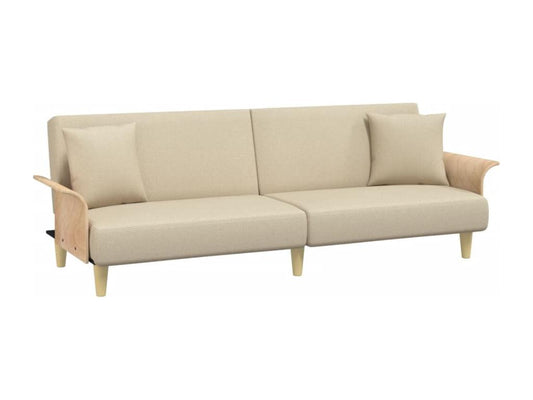 Canapé-lit avec accoudoirs crème tissu 55031YLSQ