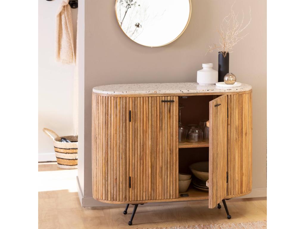 Petit buffet en bois de manguier et Artvivrestore 78473DIUM