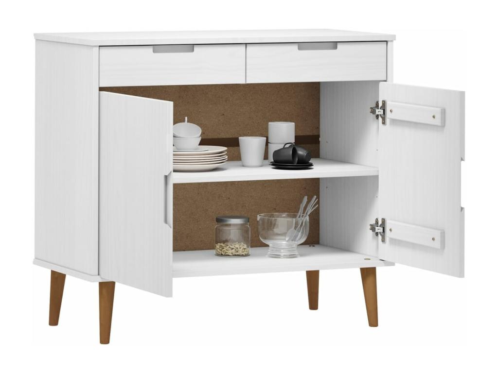 Buffet Maisonpuretop Blanc 90x40x80 cm Bois massif de pin 18959QAAF