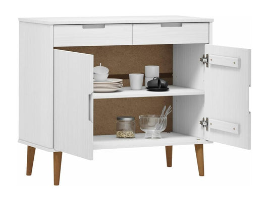 Buffet Maisonpuretop Blanc 90x40x80 cm Bois massif de pin 18959QAAF