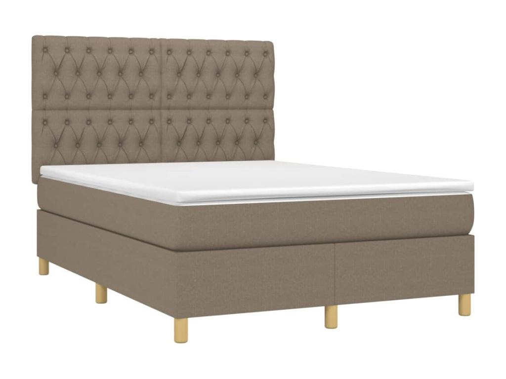 Lit à sommier tapissier avec matelas Maisonpuretop 140x190 cm Tissu 03179MNEW