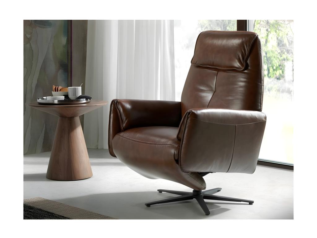 Fauteuil Artvivrestore pivotant cuir marron et pieds en acier Artvivrestore-Couleur Artvivrestore 26 Violet 47889SIZL