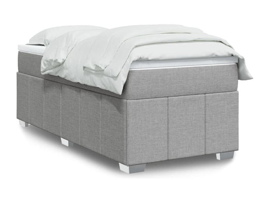 Sommier à Maisonpuretop de lit avec matelas Gris clair 90x200 cm Tissu 42745HUKA