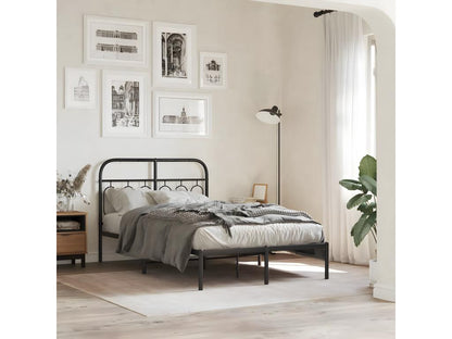 Cadre de lit métal avec tête de lit noir 120x190 cm 97136LYFH