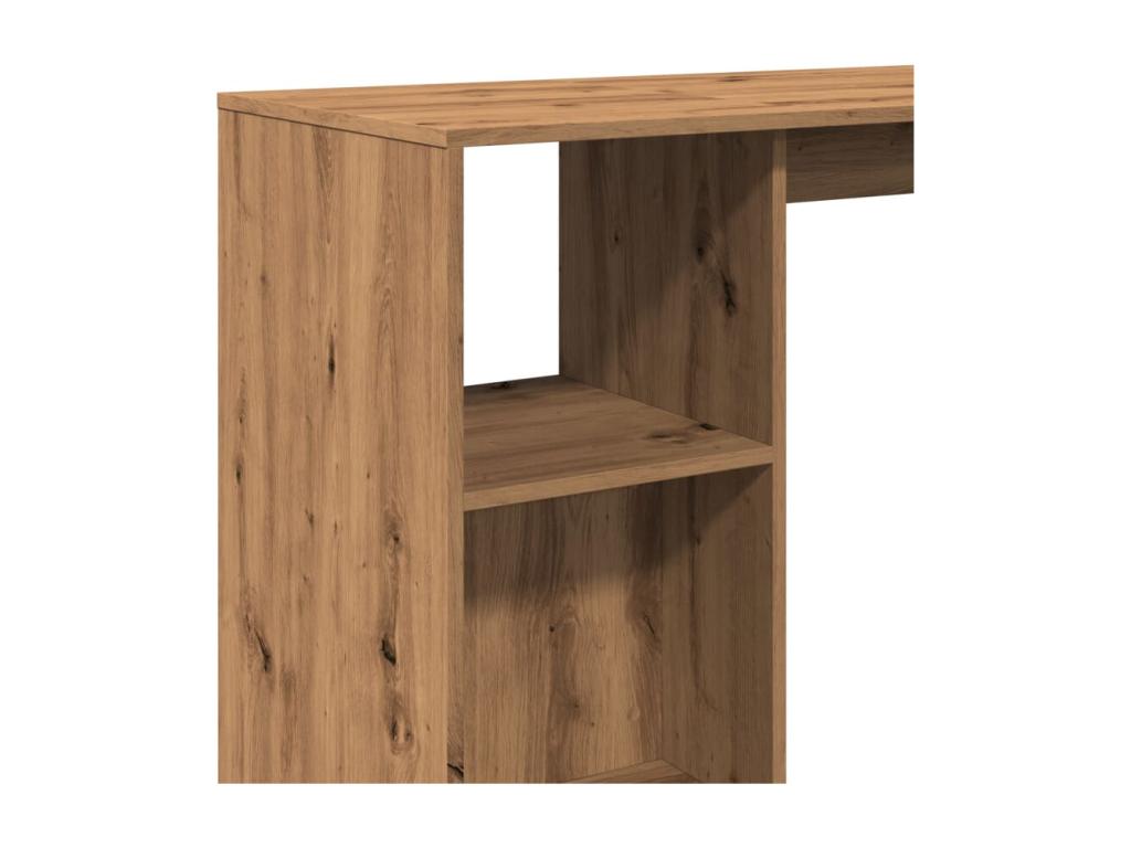 Table de bar avec étagère chêne artisanal bois d'ingénierie 20291LCEP