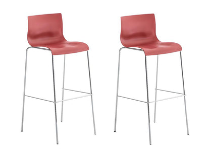 Lot de 2 Tabouret de bar - Plastique / Métal - Rouge - Hover 13392LQFT