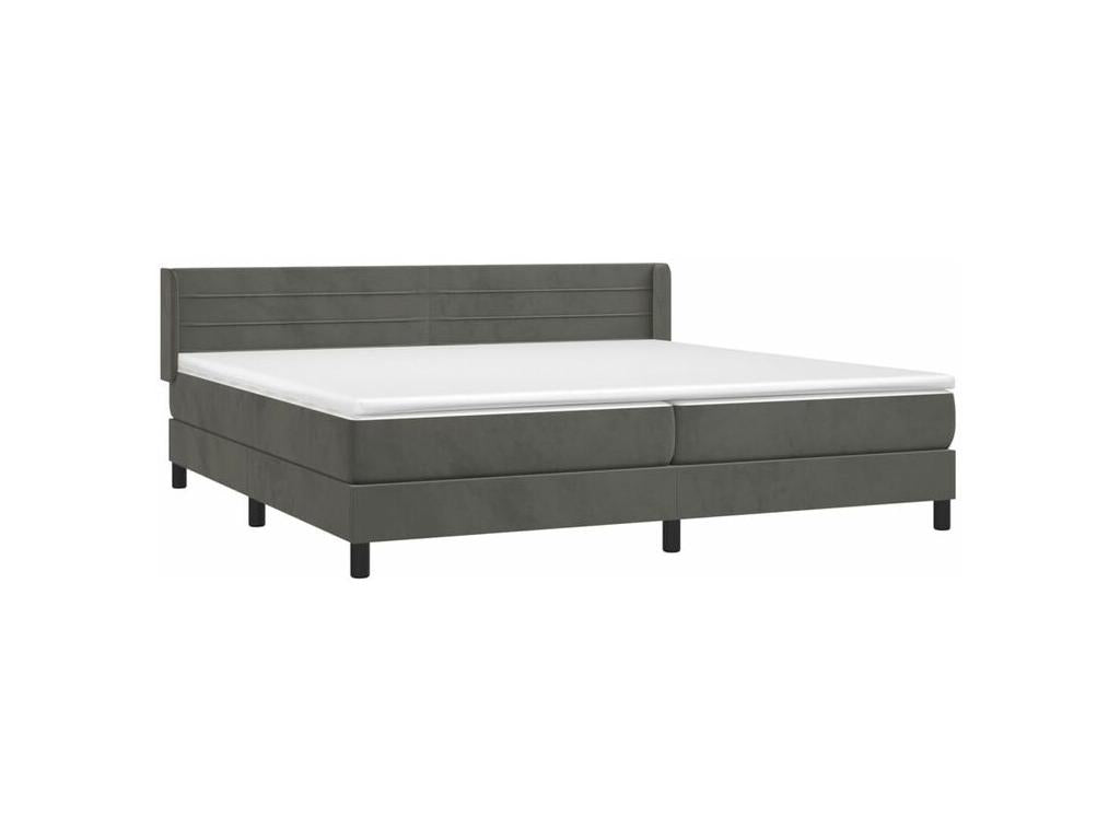Sommier à Maisonpuretop de lit et matelas Gris foncé 200x200 Velours 15252BQUU