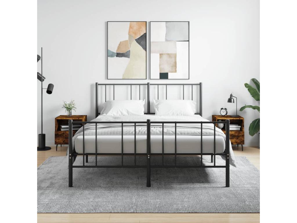 Tables de chevet 2pièces chêne fumé 40x35x47.5cm bois d'ingénierie 47973NJTD