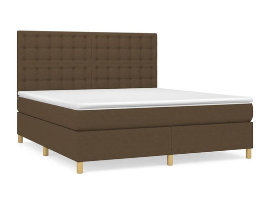 Lit à sommier tapissier avec matelas Marron foncé 180x200 cm 94738DVCU