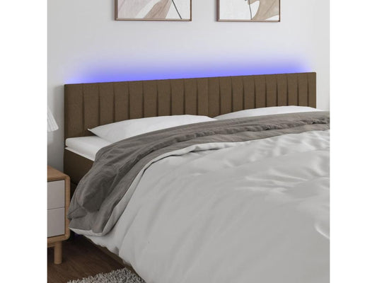 Tête de lit à LED Marron Foncé 160x5x78/88 cm Tissu 26876GRLF
