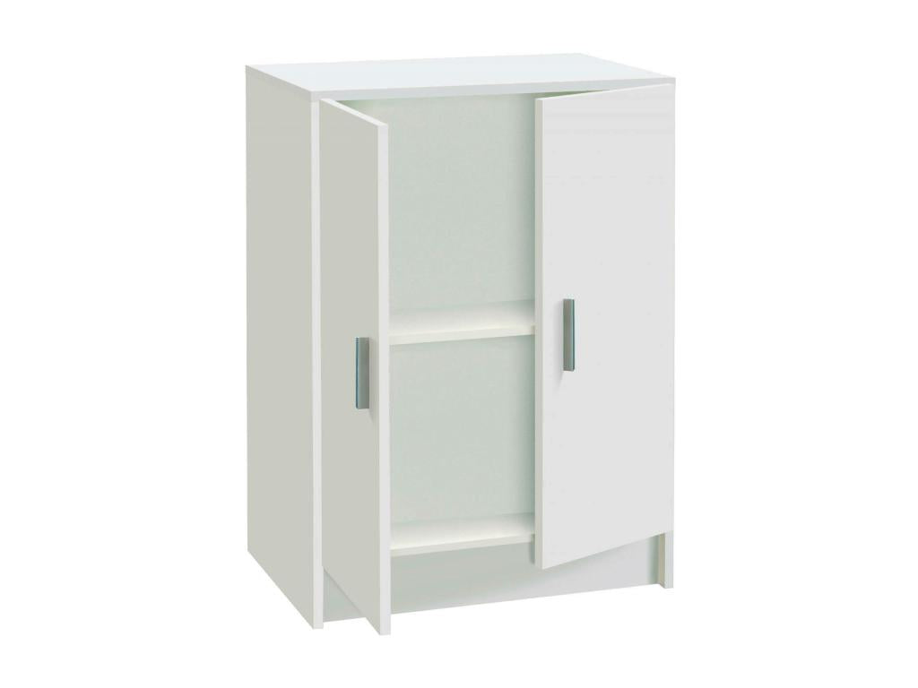 Armoire polyvalente Artvivrestore Armoire auxiliaire basse avec 2 portes Étagère à chaussures avec 1 étagère Armoire multifonctionnelle 59x37h80 cm Blanc 28702GDYO