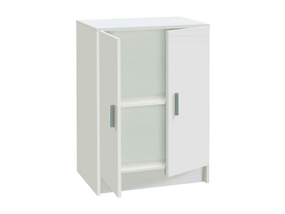 Armoire polyvalente Artvivrestore Armoire auxiliaire basse avec 2 portes Étagère à chaussures avec 1 étagère Armoire multifonctionnelle 59x37h80 cm Blanc 28702GDYO