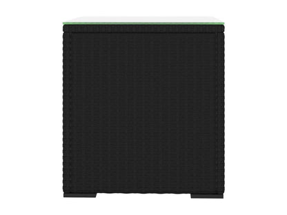 Table d'appoint noir 40x37x40,5 cm poly rotin et verre trempé 54526ZTFU