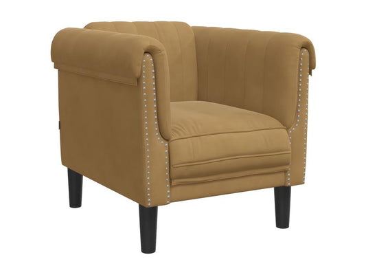 Fauteuil marron similicuir daim 01715MTZK