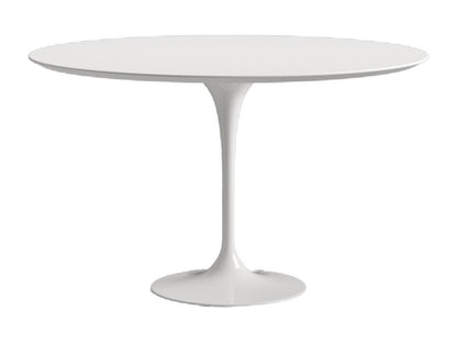 Table tulipe ronde-Plateau Blanc mat-Diamètre 110 cm-Piètement Blanc brillant 64121LETC