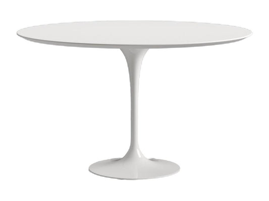 Table tulipe ronde-Plateau Blanc mat-Diamètre 110 cm-Piètement Blanc brillant 64121LETC