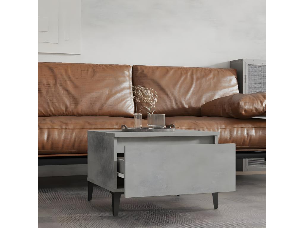 Table d'appoint Gris béton 50x46x35 Bois d'ingénierie 71054LMRB