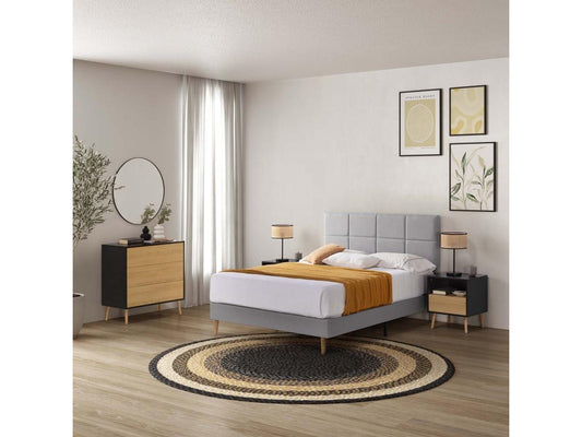 Cadre de lit rembourré Maisonpuretop 30 cm 140x190 cm Gris clair 98080AXSJ