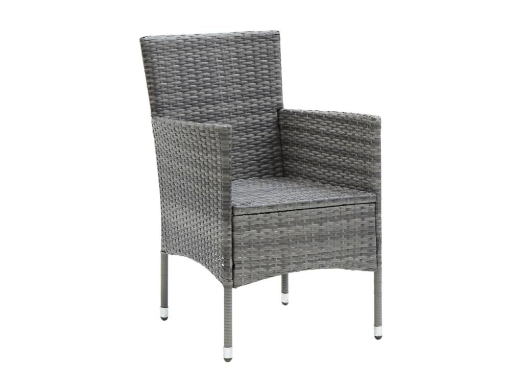 Mobilier à dîner de jardin et coussins 7pcs Résine tressée Gris 3 39006XLVL