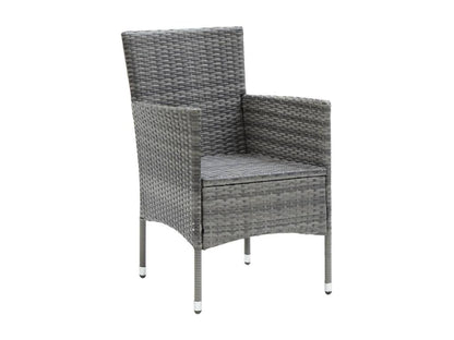 Mobilier à dîner de jardin et coussins 7pcs Résine tressée Gris 3 39006XLVL