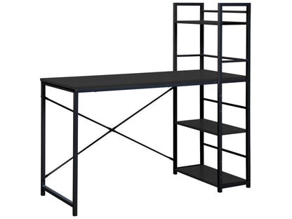Table de bureau pour PC avec bibliothèque bois noir métal moderne 32298YIWC