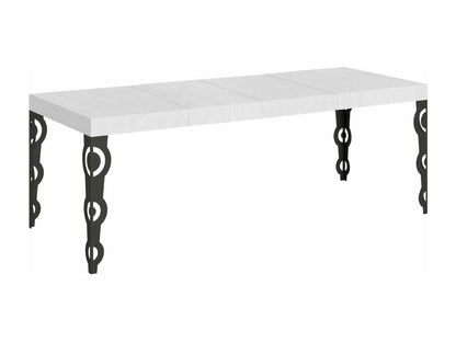 Table extensible 90x160/264 cm Karamay Premium Frêne Blanc cadre Anthracite 88059SUST