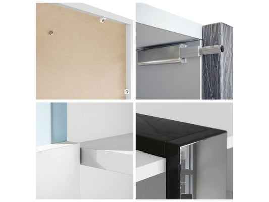 Meuble Blanc Mat Et Bordeaux Laqué lxhxp 149x101x34 Cm 24704ETOM