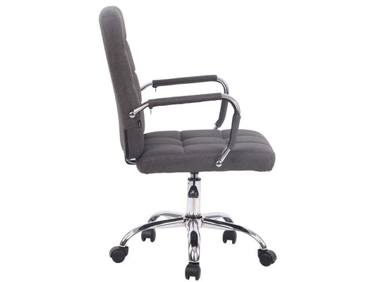 Chaise de bureau - Tissu / Métal chromé - Gris foncé - Maisonpuretop 46702KSUI