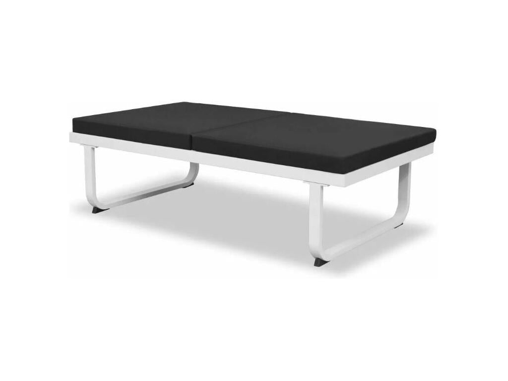 Salon de jardin modulaire 3 canapés métal blanc coussins noir Maisonpuretop 93966EHOX