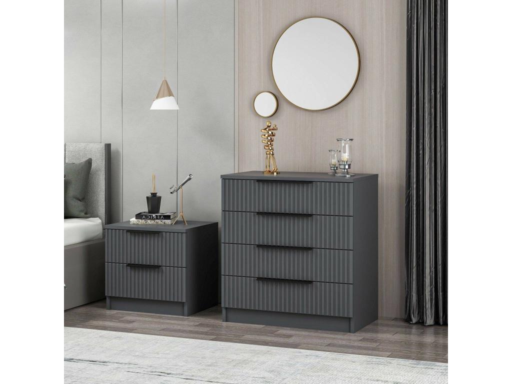Commode Maisonpuretop Commode polyvalente Commode de chambre Meuble avec tiroirs 72x42 h77 cm Anthracite 34884DCBU