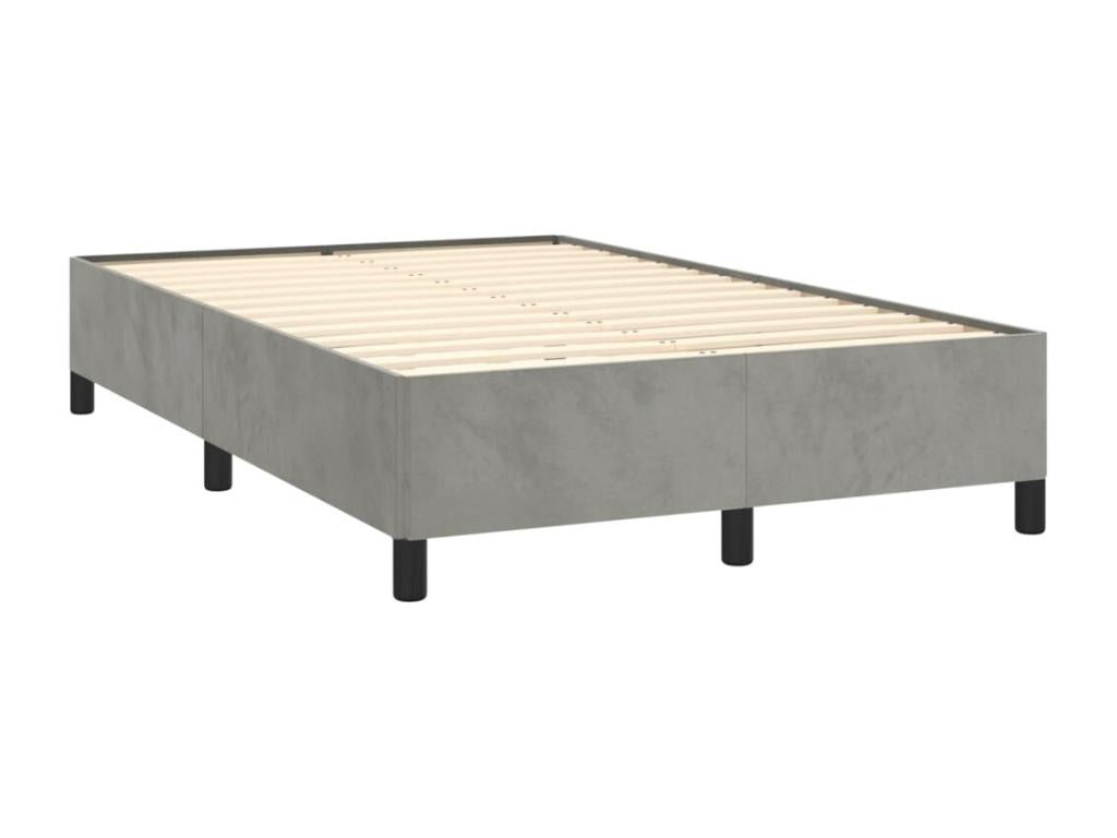 Cadre de lit gris clair 120x190 cm velours 02769AIXJ